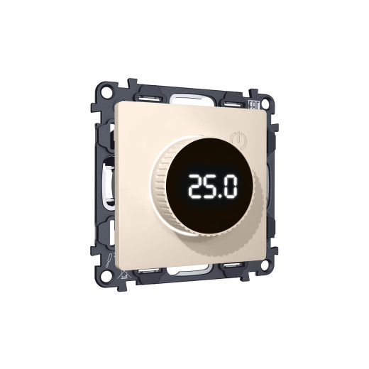 MA325810 Комплект механизма терморегулятора с цифровым дисплеем с подсветкой и датчиком для теплого пола ALFA Бежевый матовый QUANT (AP3258, VM1385)