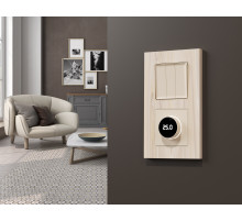 MA325810 Комплект механизма терморегулятора с цифровым дисплеем с подсветкой и датчиком для теплого пола ALFA Бежевый матовый QUANT (AP3258, VM1385)