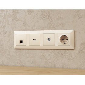 MA333005 Комплект механизма TV розетки оконечной экранированной 5-1000MHz 3dB ALFA Бежевый матовый QUANT (AP3330, VM199)