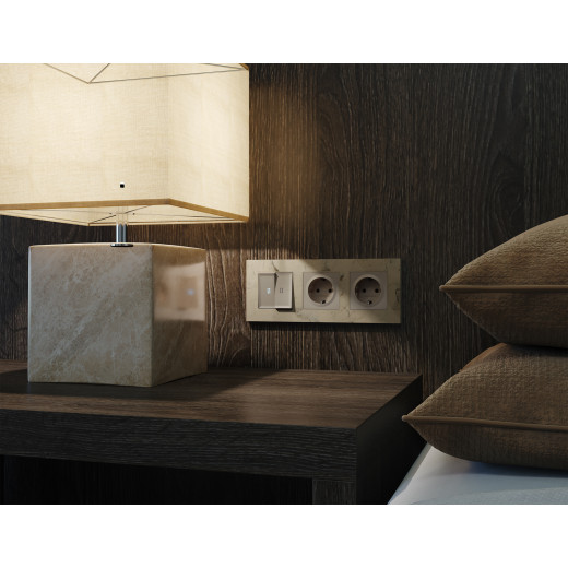 MA366010 Комплект механизма электрической розетки ALFA Серо-бежевый матовый с/з на винтовых зажимах QUANT (AP3660, VM141)