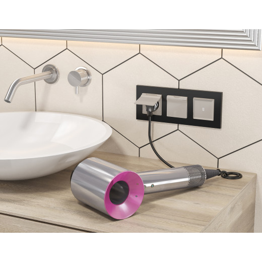 MA362035 Комплект механизма 1-кл проходного выключателя с подсветкой 5600K ALFA Серо-бежевый матовый QUANT (AP3620, VM105, G25W)