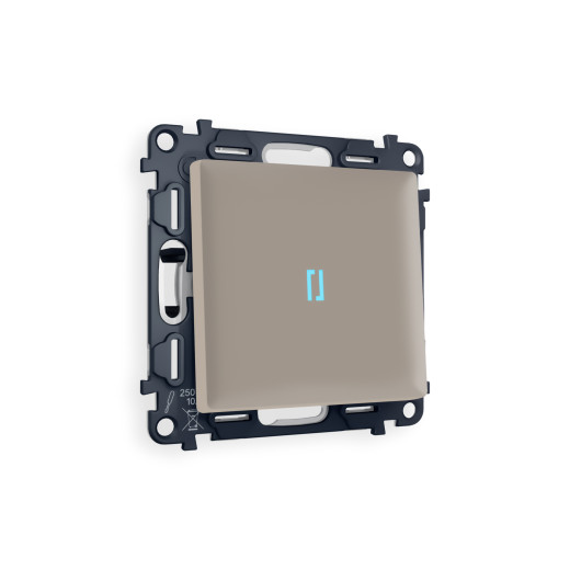 MA362040 Комплект механизма 1-кл проходного выключателя с подсветкой 10000K ALFA Серо-бежевый матовый QUANT (AP3620, VM105, G29B)