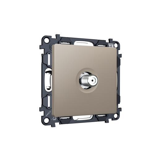 MA373050 Комплект механизма TV розетки SAT 5-2400MHz 3.5dB ALFA Серо-бежевый матовый QUANT (AP3730, VM215)