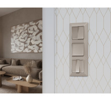 MA365010 Комплект механизма 3-кл выключателя ALFA Серо-бежевый матовый QUANT (AP3650, VM133)