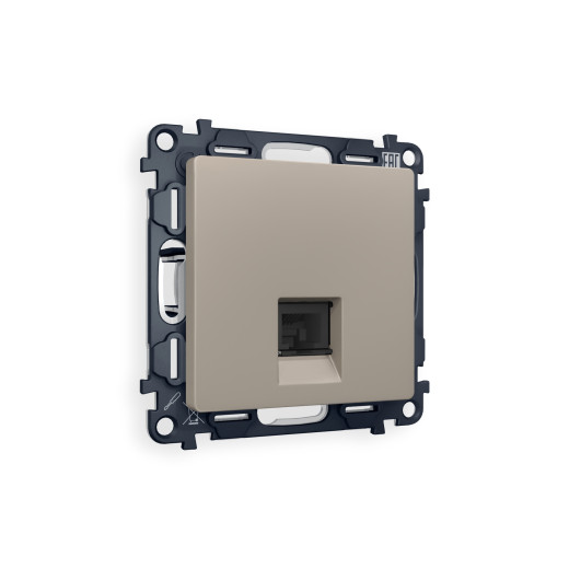 MA372010 Комплект механизма компьютерной розетки ALFA Серо-бежевый матовый RJ-45(8P8C) CAT6 с шторкой QUANT (AP3720, VM188)