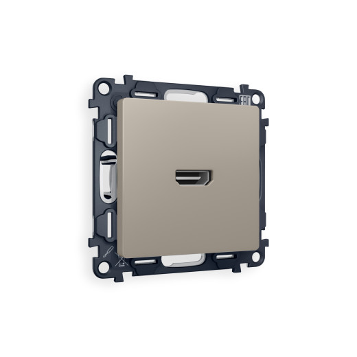 MA374010 Комплект механизма розетки HDMI 2.0 ALFA Серо-бежевый матовый 40V/500mA 2.0GHz 5-18Gbit/s QUANT (AP3740, VM222)