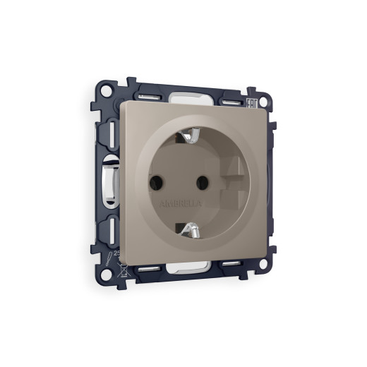 MA366010 Комплект механизма электрической розетки ALFA Серо-бежевый матовый с/з на винтовых зажимах QUANT (AP3660, VM141)