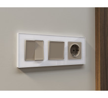 MA363020 Комплект механизма 2-кл проходного выключателя ALFA Серо-бежевый матовый QUANT (AP3630, VM120)