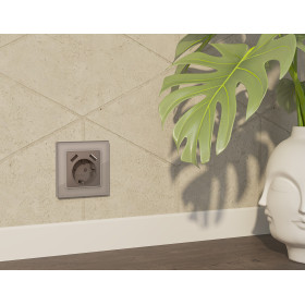 MA369010 Комплект механизма электрической розетки ALFA Серо-бежевый матовый 2USB A+A 18W (быстрая зарядка) с/з QUANT (AP3690, VM155)