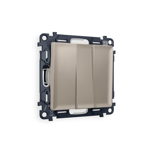 MA365010 Комплект механизма 3-кл выключателя ALFA Серо-бежевый матовый QUANT (AP3650, VM133)