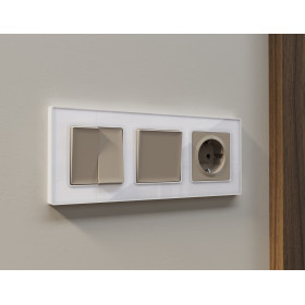 MA363030 Комплект механизма 2-клавишного перекрестного выключателя 10A-250V ALFA Серо-бежевый матовый QUANT (AP3630, VM125)