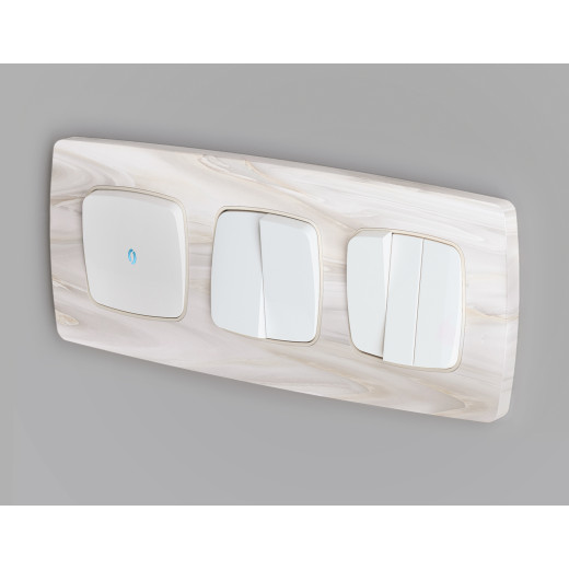 MO123030 Комплект механизма 2-клавишного перекрестного выключателя 10A-250V OMEGA Белый матовый QUANT (OP1230, VM125)