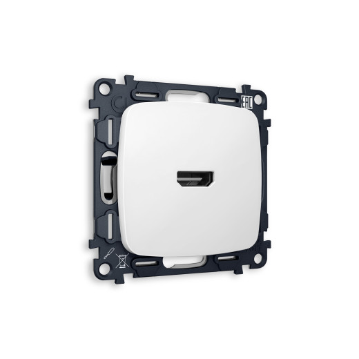 MO134010 Комплект механизма розетки HDMI 2.0 OMEGA Белый матовый 40V/500MO 2.0GHz 5-18Gbit/s QUANT (OP1340, VM222)