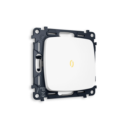 MO122010 Комплект механизма 1-кл выключателя с подсветкой 3200K OMEGA Белый матовый QUANT (OP1220, VM101, G11Y)