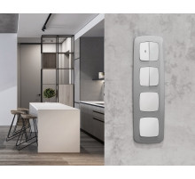 MO123030 Комплект механизма 2-клавишного перекрестного выключателя 10A-250V OMEGA Белый матовый QUANT (OP1230, VM125)