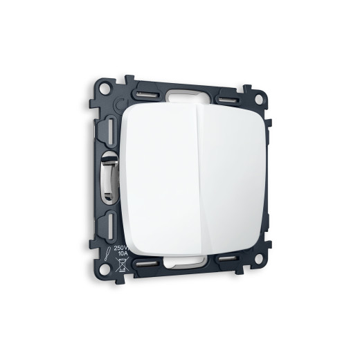 MO123010 Комплект механизма 2-кл выключателя OMEGA Белый матовый QUANT (OP1230, VM115)