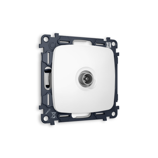 MO133010 Комплект механизма TV розетки оконечной OMEGA Белый матовый 50-870 MHz 1dB QUANT (OP1330, VM202)