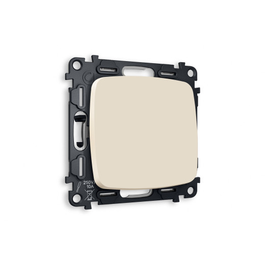 MO321020 Комплект механизма 1-кл проходного выключателя OMEGA Бежевый матовый QUANT (OP3210, VM105)