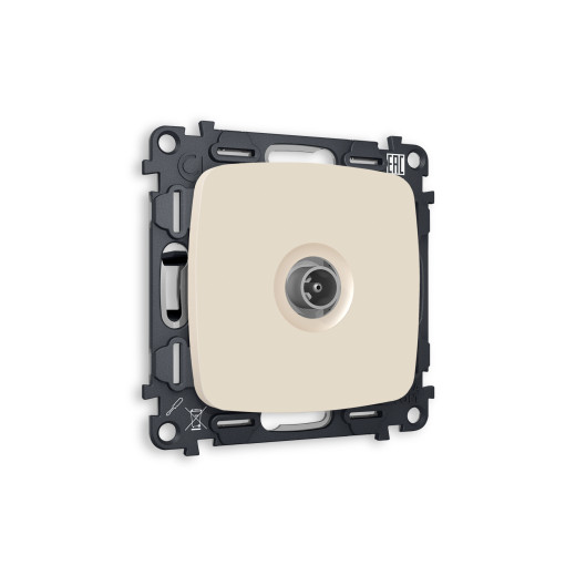 MO333010 Комплект механизма TV розетки оконечной OMEGA Бежевый матовый 50-870 MHz 1dB QUANT (OP3330, VM202)