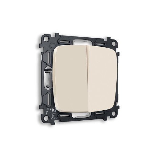 MO323010 Комплект механизма 2-кл выключателя OMEGA Бежевый матовый QUANT (OP3230, VM115)