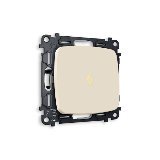 MO322010 Комплект механизма 1-кл выключателя с подсветкой 3200K OMEGA Бежевый матовый QUANT (OP3220, VM101, G11Y)