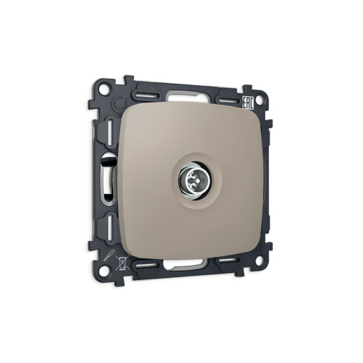 MO373005 Комплект механизма TV розетки оконечной экранированной 5-1000MHz 3dB OMEGA Серо-бежевый матовый QUANT (OP3730, VM199)