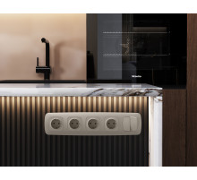 MO363030 Комплект механизма 2-клавишного перекрестного выключателя 10A-250V OMEGA Серо-бежевый матовый QUANT (OP3630, VM125)