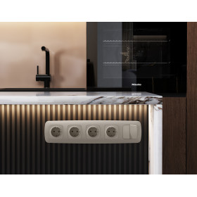 MO363030 Комплект механизма 2-клавишного перекрестного выключателя 10A-250V OMEGA Серо-бежевый матовый QUANT (OP3630, VM125)