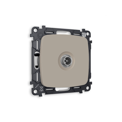 MO373010 Комплект механизма TV розетки оконечной OMEGA Серо-бежевый матовый 50-870 MHz 1dB QUANT (OP3730, VM202)