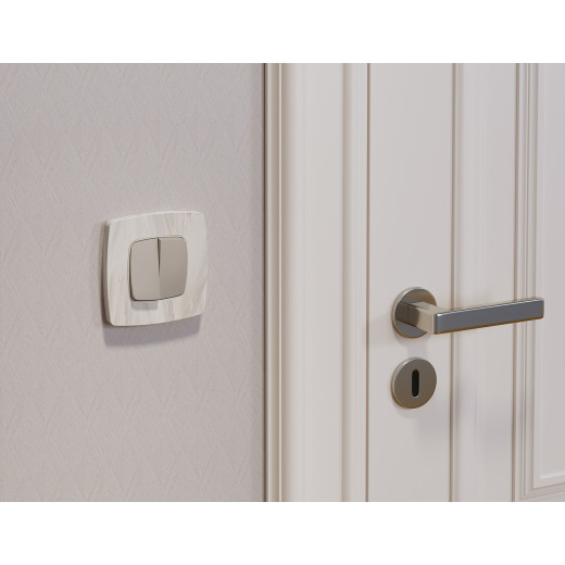 MO363030 Комплект механизма 2-клавишного перекрестного выключателя 10A-250V OMEGA Серо-бежевый матовый QUANT (OP3630, VM125)