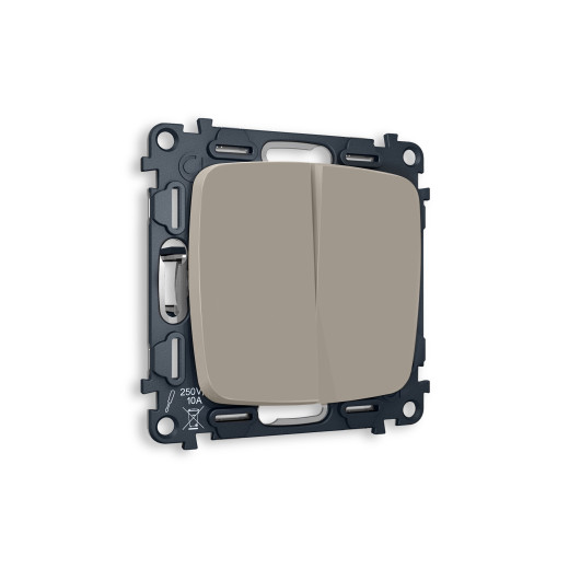 MO363020 Комплект механизма 2-кл проходного выключателя OMEGA Серо-бежевый матовый QUANT (OP3630, VM120)