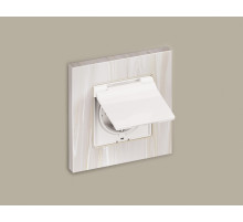 AP1080 Лицевая панель ALFA (Белый глянец) для электрической розетки с/з со шторками и крышкой IP44 QUANT