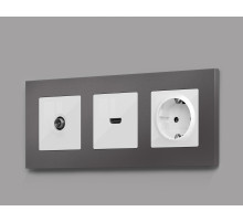 AP1130 Лицевая панель ALFA (Белый глянец) для TV розетки QUANT