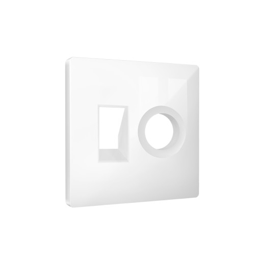 AP1125 Лицевая панель ALFA (Белый глянец) для компьютерной/телефонной + TV розетки RJ-45/RJ-11 QUANT