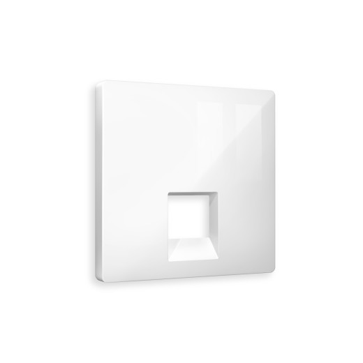 AP1120 Лицевая панель ALFA (Белый глянец) для компьютерной/телефонной розетки RJ-45/RJ-11 QUANT