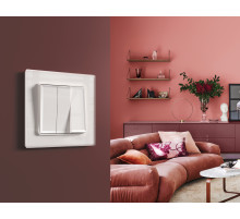 AP1050 Лицевая панель ALFA (Белый глянец) для 3-кл выключателей QUANT