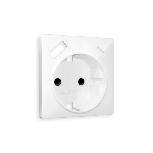 AP1100 Лицевая панель ALFA (Белый глянец) для электрической розетки с/з со шторками 2USB A+C QUANT