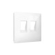 AP1121 Лицевая панель ALFA (Белый глянец) для компьютерной/телефонной двойной розетки RJ-45/RJ-11 QUANT