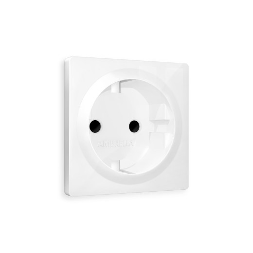 AP1070 Лицевая панель ALFA (Белый глянец) для электрической розетки с/з со шторками QUANT