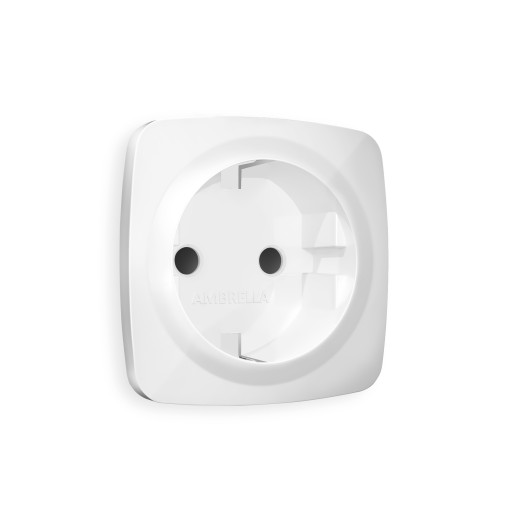 OP1070 Лицевая панель OMEGA (Белый глянец) для электрической розетки с/з со шторками QUANT