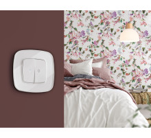 OP1040 Лицевая панель OMEGA (Белый глянец) для 2-кл выключателей с подсветкой QUANT