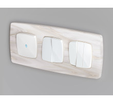 OP1020 Лицевая панель OMEGA (Белый глянец) для 1-кл выключателей с подсветкой QUANT