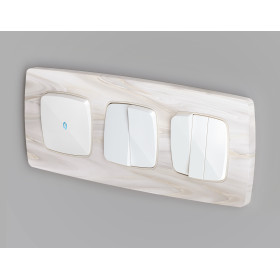 OP1020 Лицевая панель OMEGA (Белый глянец) для 1-кл выключателей с подсветкой QUANT