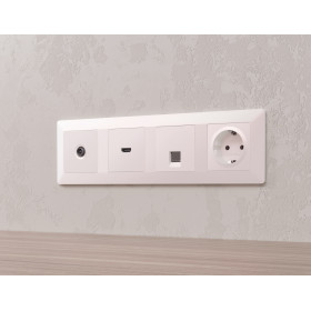 AP2060 Лицевая панель ALFA (Жемчуг) для электрической розетки с/з QUANT