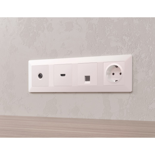 AP2060 Лицевая панель ALFA (Жемчуг) для электрической розетки с/з QUANT