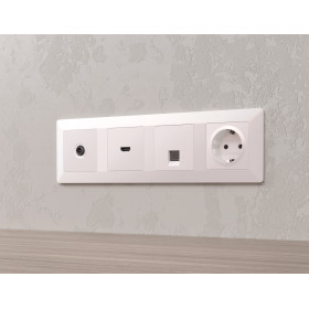 AP2070 Лицевая панель ALFA (Жемчуг) для электрической розетки с/з со шторками QUANT