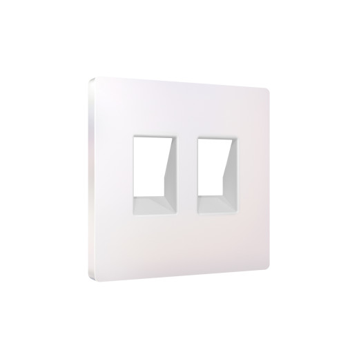 AP2121 Лицевая панель ALFA (Жемчуг) для компьютерной/телефонной двойной розетки RJ-45/RJ-11 QUANT