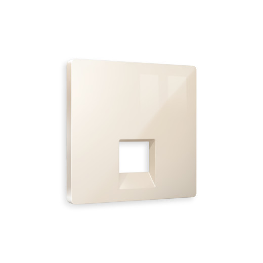 AP3120 Лицевая панель ALFA (Бежевый глянец) для компьютерной/телефонной розетки RJ-45/RJ-11 QUANT