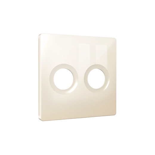 AP3133 Лицевая панель ALFA (Бежевый глянец) для TV двойной розетки QUANT