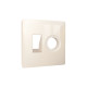 AP3125 Лицевая панель ALFA (Бежевый глянец) для компьютерной/телефонной + TV розетки RJ-45/RJ-11 QUANT